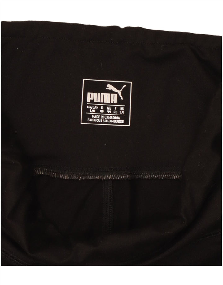 PUMA Damen Leggings UK 14 Medium Schwarz Colourblock