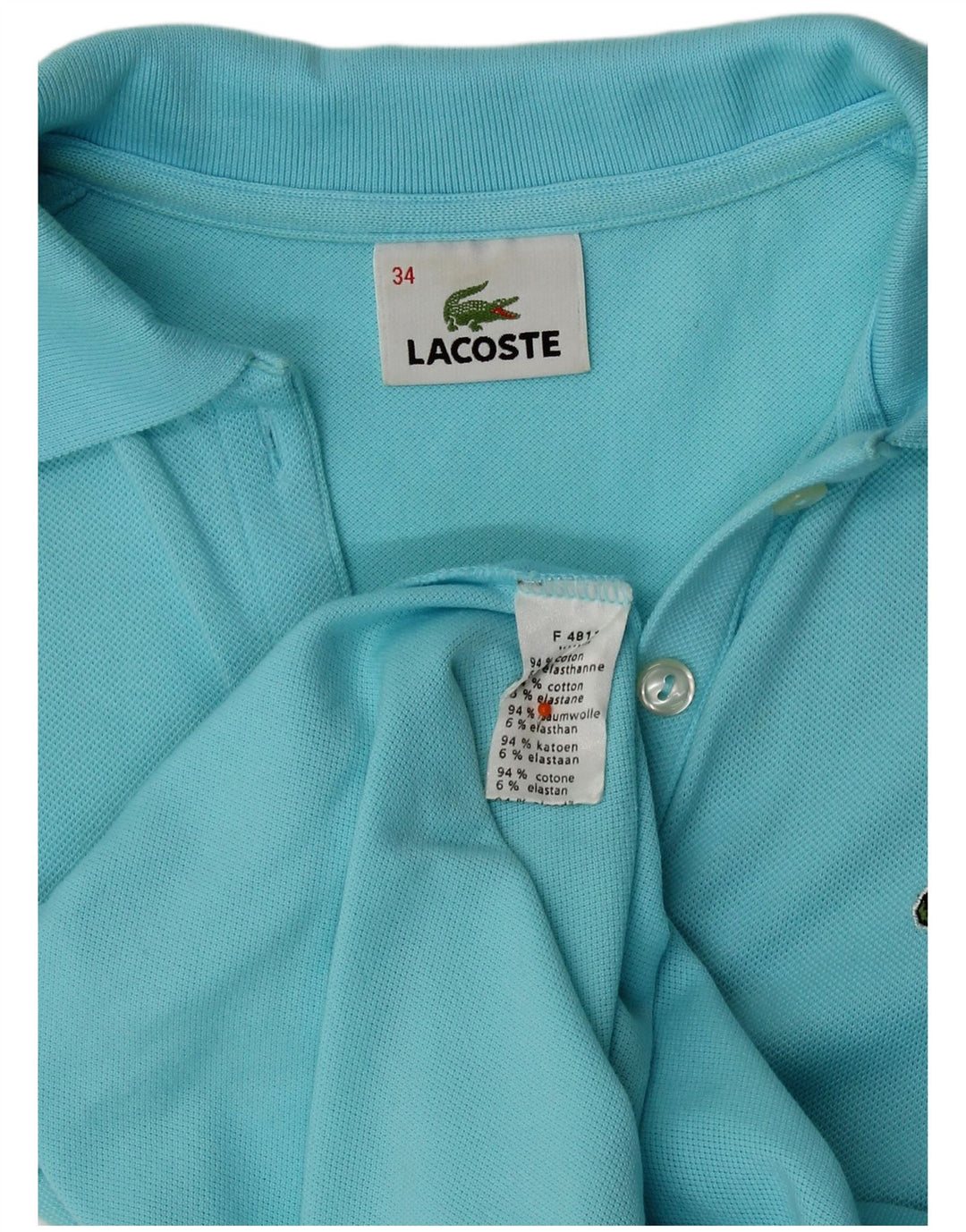 Lacoste Damen-Poloshirt, Größe 34, kleine blaue Baumwolle