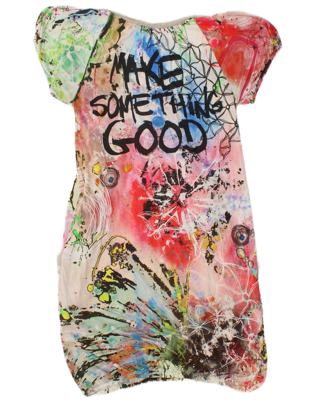 DESIGUAL Damen Graphic Bubble Dress UK 8 Small Mehrfarbig Tie Dye
