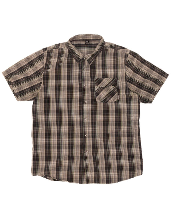 Oakley Mens Short Sleeve Shirt XL Grey Check