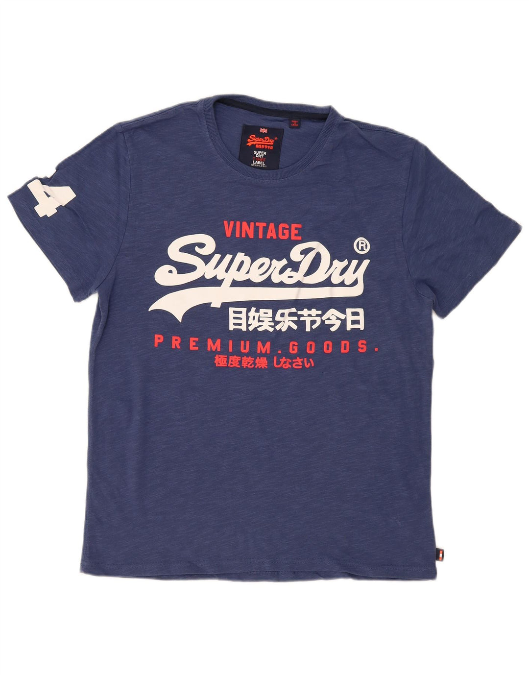 Superdry Herren Grafik T-Shirt Top 2XL Blau Baumwolle