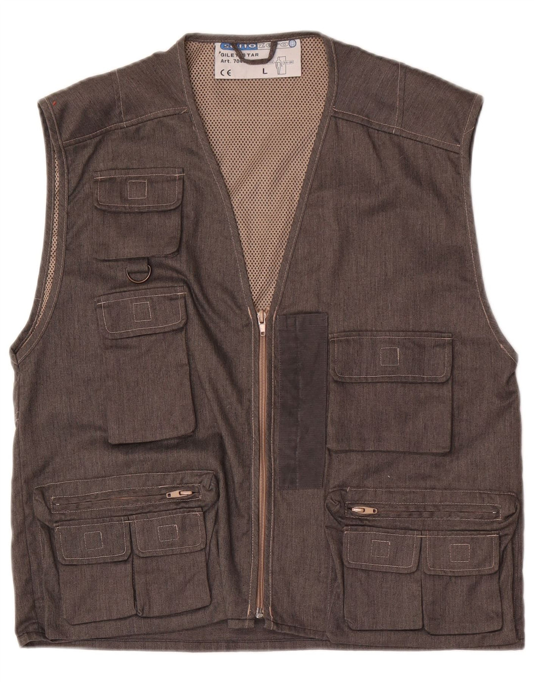Sotto Zero Herren-Utility-Gilet UK 40 Large aus grauer Baumwolle