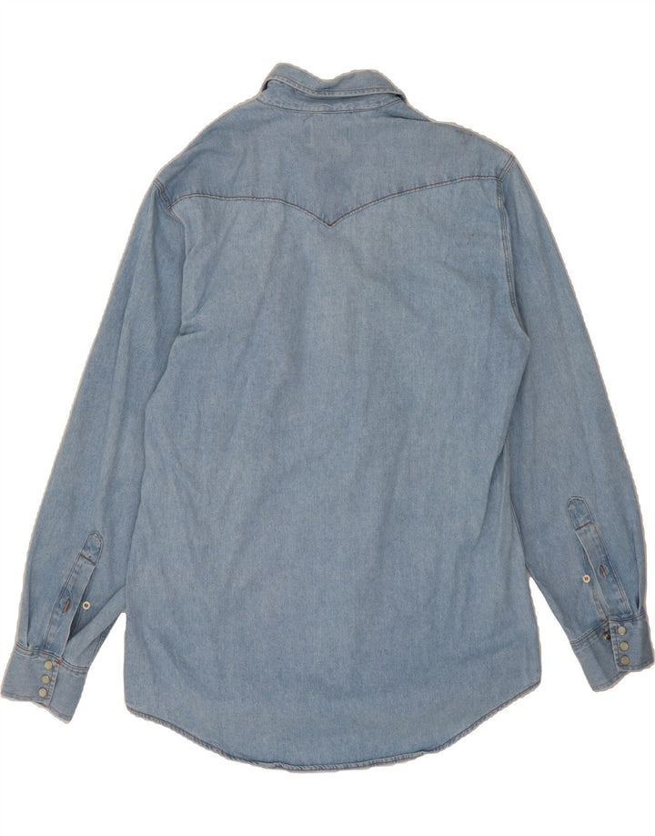 VINTAGE Mens Denim Shirt Large Blue Cotton Vintage Vintage and Second-Hand Vintage from Messina Hembry 