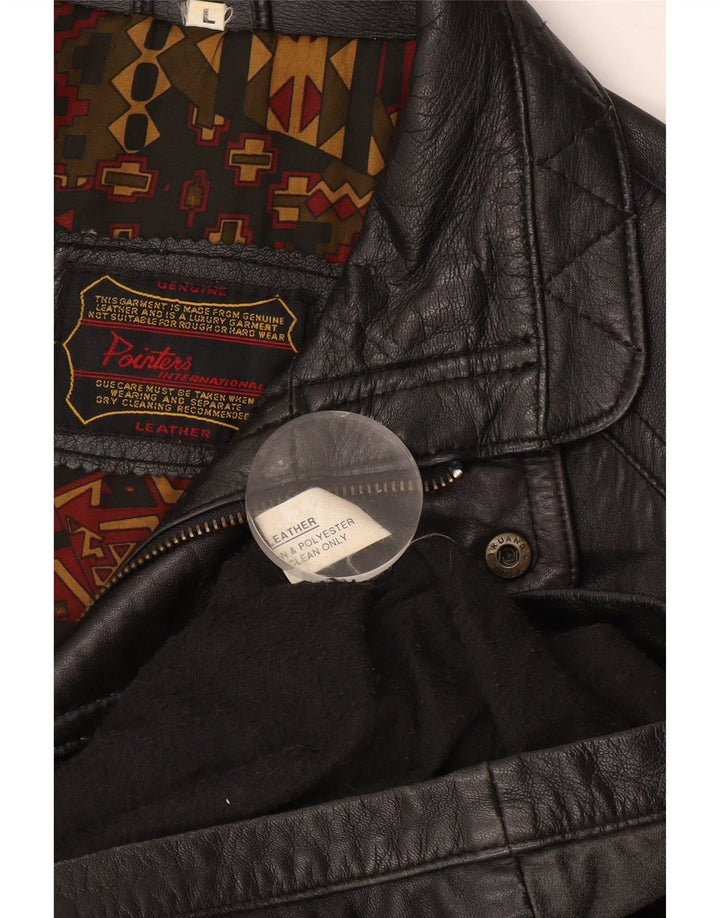 Pointers Herren Lederjacke UK 40 Großes schwarzes Leder