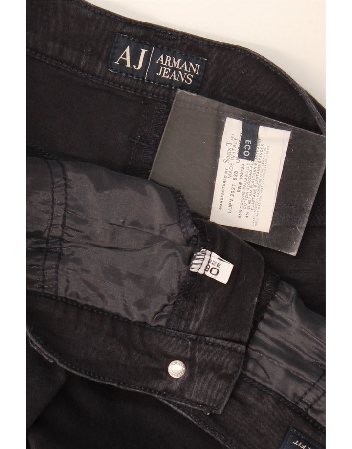 ARMANI Damen Bootcut Jeans W30 L30 Schwarze Baumwolle