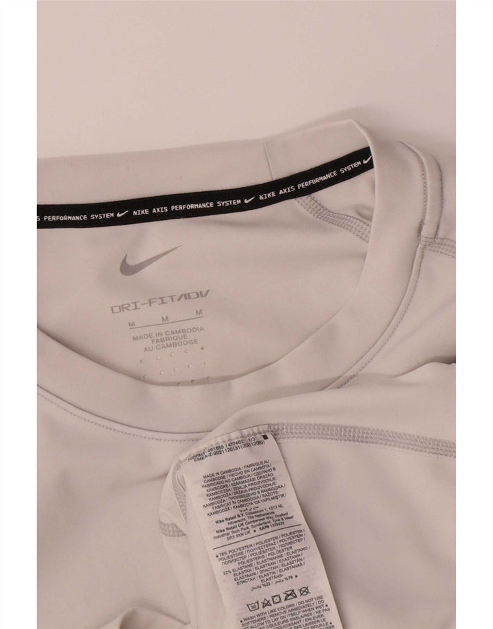 Nike Herren Dri Fit T-Shirt-Oberteil aus mittelgrauem Polyester