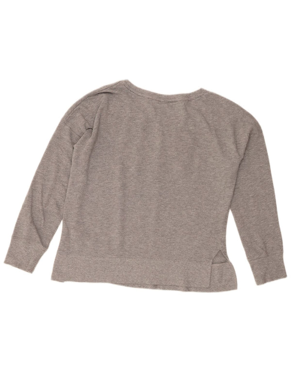 Tommy Hilfiger Damen Grafik-Sweatshirt-Pullover UK 10 Small Graue Baumwolle