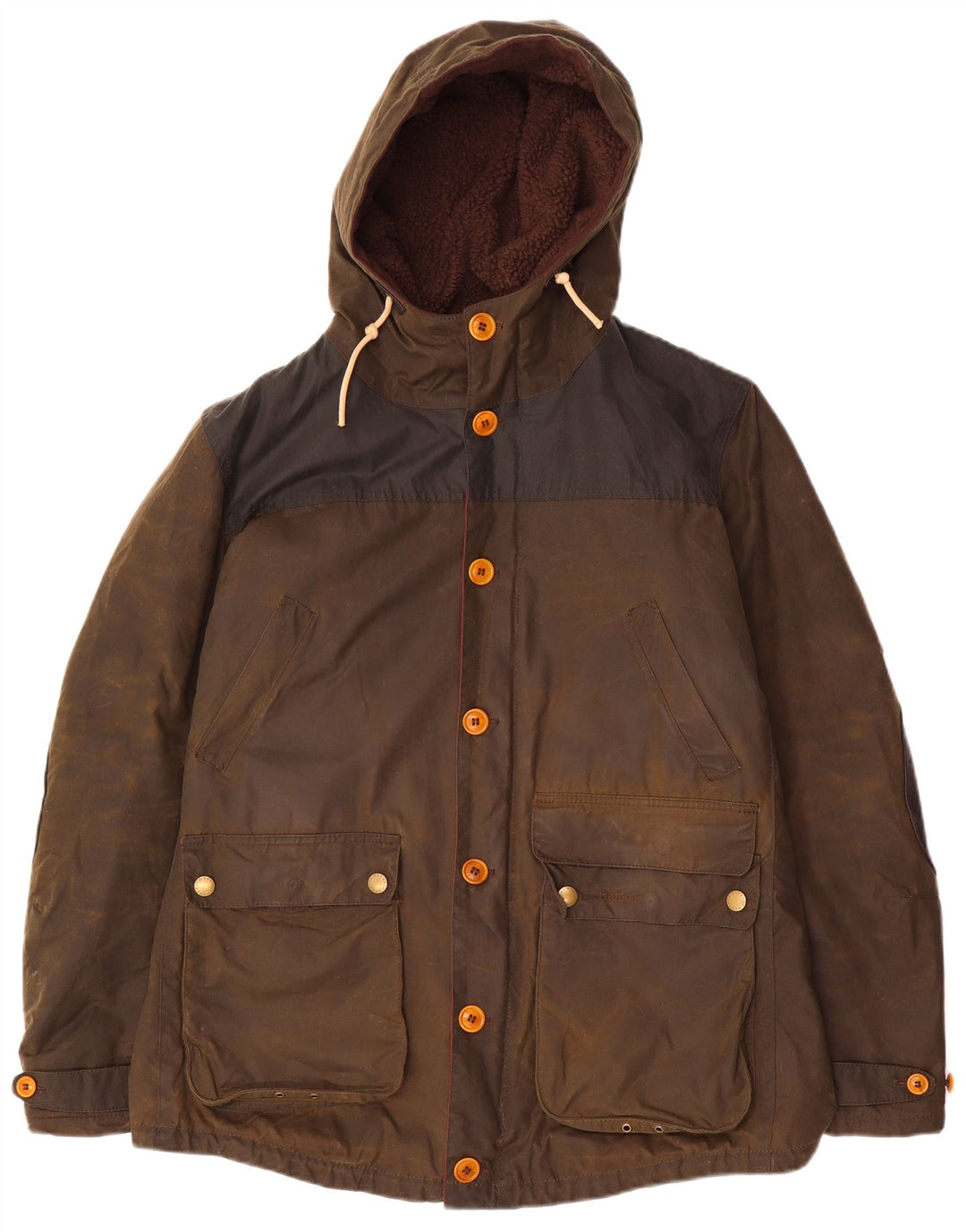 Barbour Herren-Jacke aus gewachster Baumwolle mit Kapuze, UK 40, Größe L, Braun