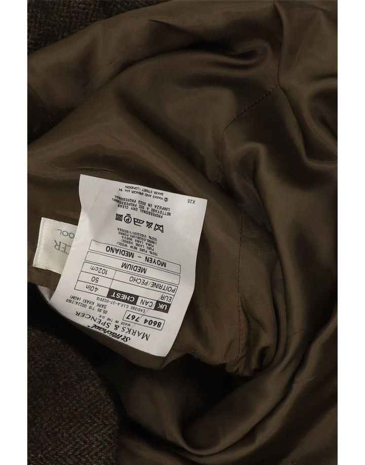 Marks & Spencer Herren-Blazer mit 2 Knöpfen, Gr. 40, groß, Khaki, kariert