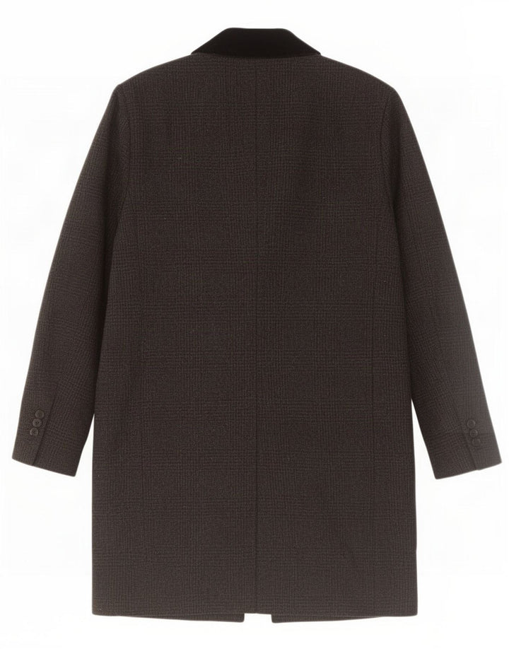 All Saints Herrenmantel UK 36 Small Schwarze Hahnentrittwolle
