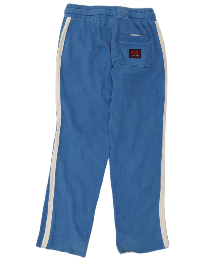 Superdry Herren-Trainingshose aus mittelblauer Colourblock-Baumwolle