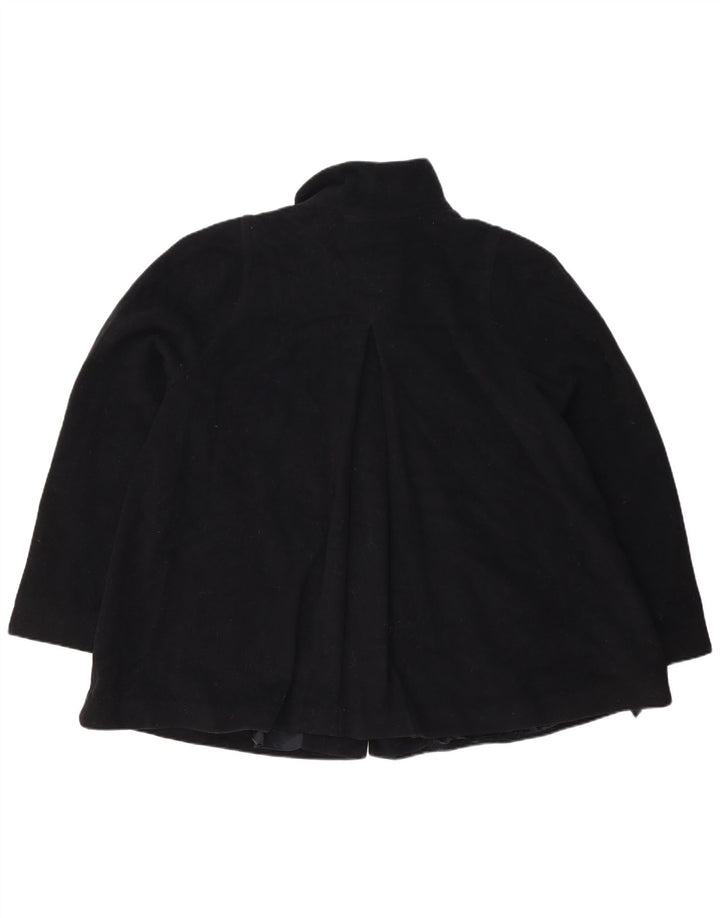 John Lewis Damen Mantel UK 18 XL Schwarze Wolle
