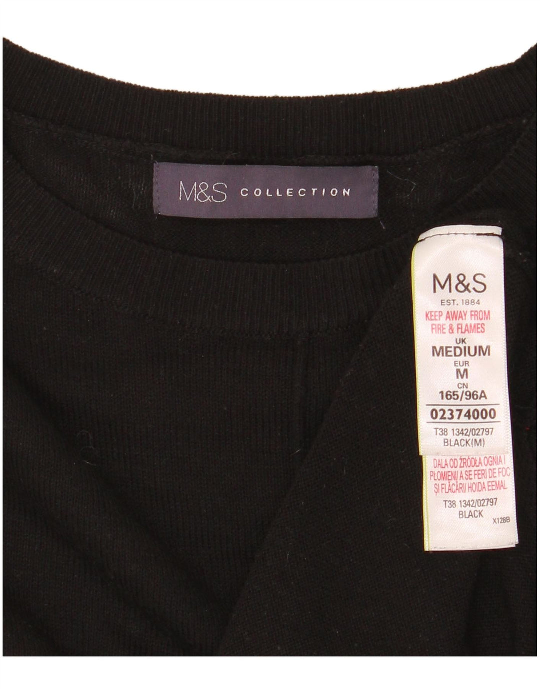 Marks & Spencer Damen-Pullover mit Rundhalsausschnitt, Gr. 14, mittelschwarz