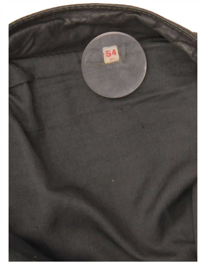 Vintage Herren Lederjacke IT 54 2XL Grau