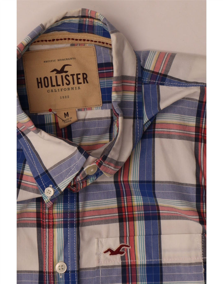Hollister Herrenhemd aus mittelblau karierter Baumwolle