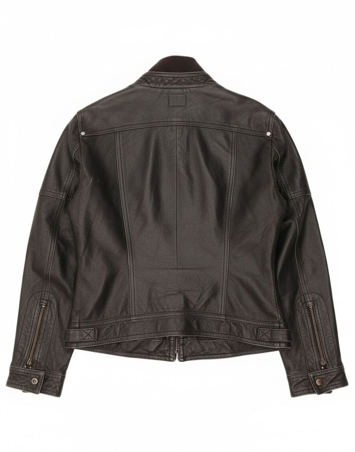 MOTIVI Damen Lederjacke UK 14 Medium Schwarz