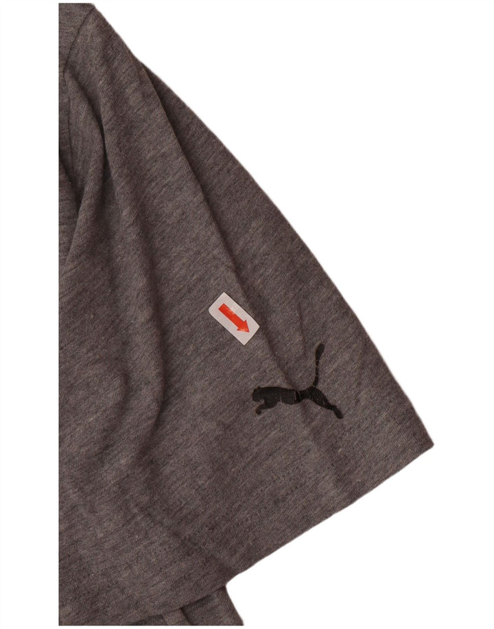 PUMA Herren Grafik-T-Shirt-Oberteil aus mittelgrauer Baumwolle