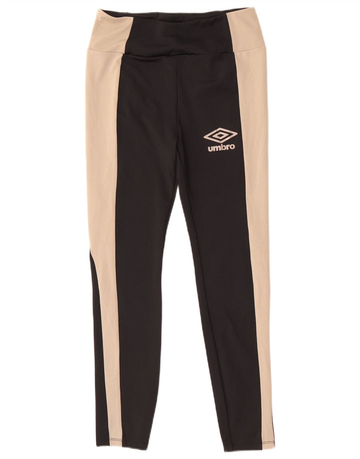 Umbro Damen-Leggings UK 12 Mittelschwarzes Colourblock-Polyester