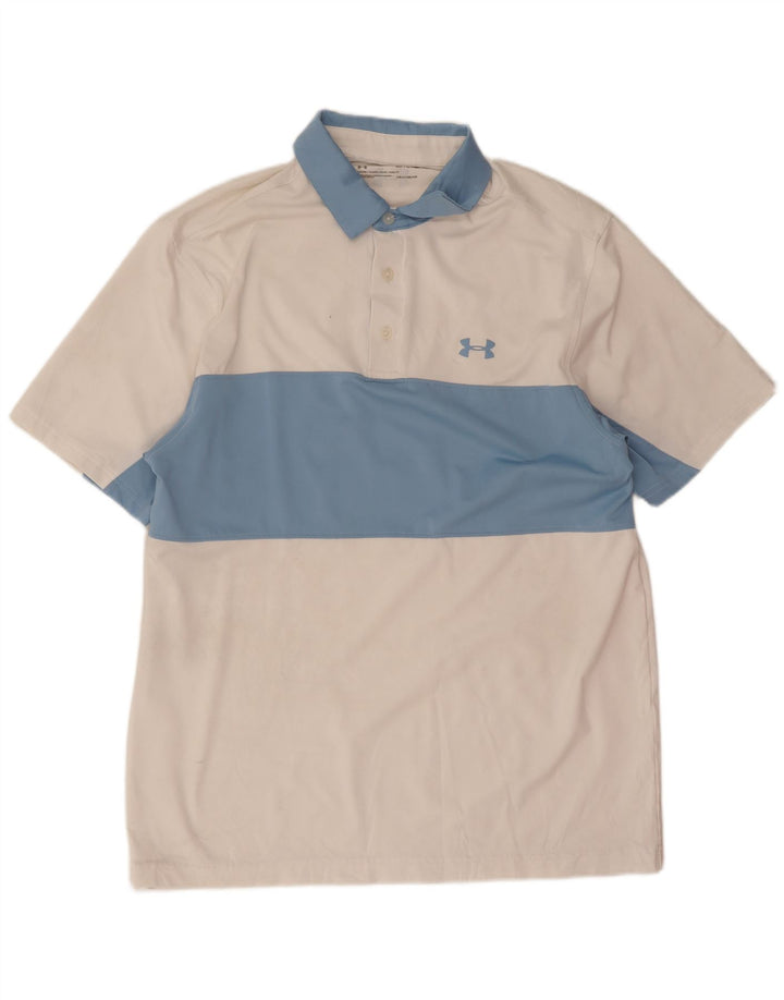 Under Armour Herren-Poloshirt, Mittelweiß, Farbblock