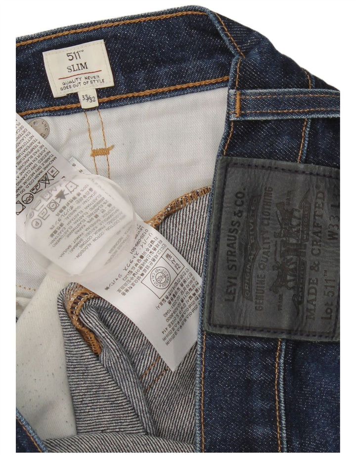 Levi's Herren 511 Slim Jeans W33 L32 Blaue Baumwolle