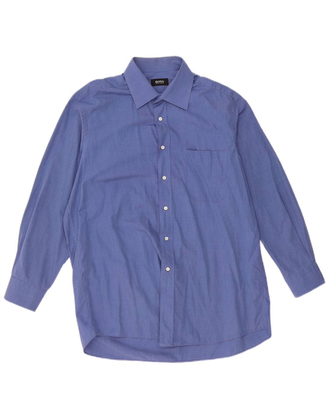 Hugo Boss Herrenhemd Größe 43 17 XL Blaue Baumwolle