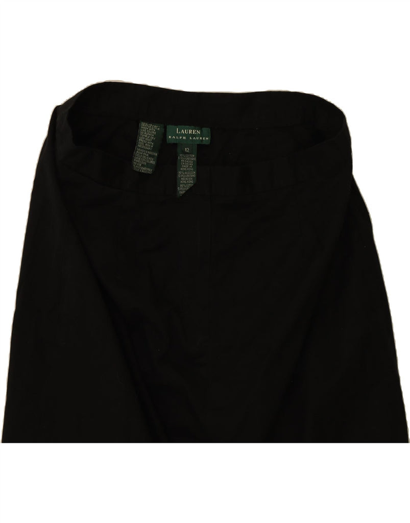 RALPH LAUREN Womens High Waist Pencil Skirt US 12 Large W30  Black Cotton Vintage Ralph Lauren and Second-Hand Ralph Lauren from Messina Hembry 