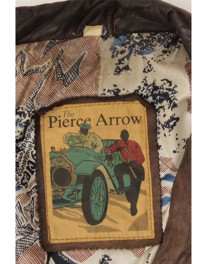 Pierce Arrow Herren Lederjacke IT 56 3XL Braunes Leder