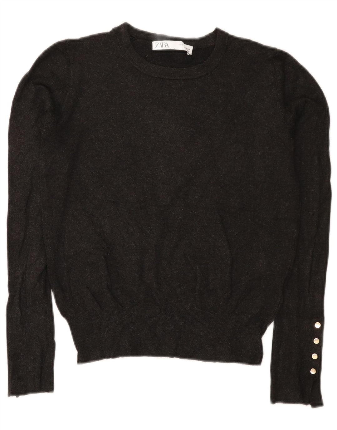 Zara Damen-Pullover mit U-Boot-Ausschnitt, Gr. 10, Größe S, Grau