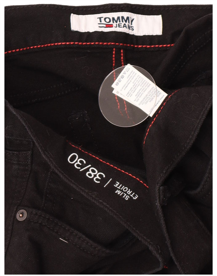 Tommy Hilfiger Herren Slim Jeans W38 L30 Schwarz Baumwolle