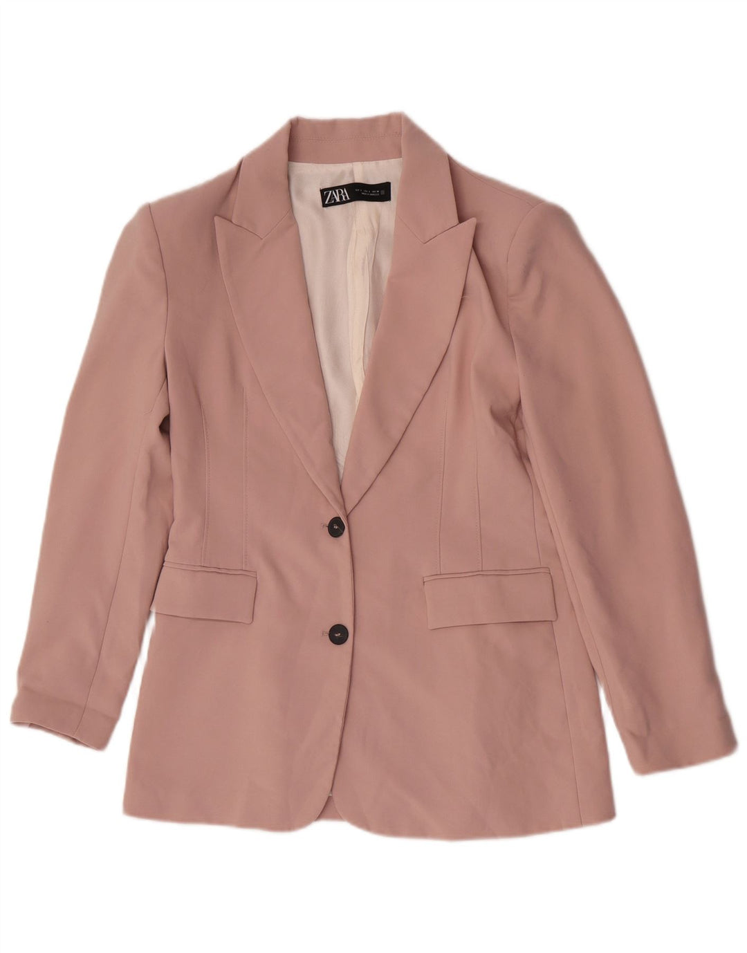 Zara Damen-Anzug mit 2 Knöpfen, 2-teilig, UK 16, Größe L, W32, L31, Rosa, Polyester