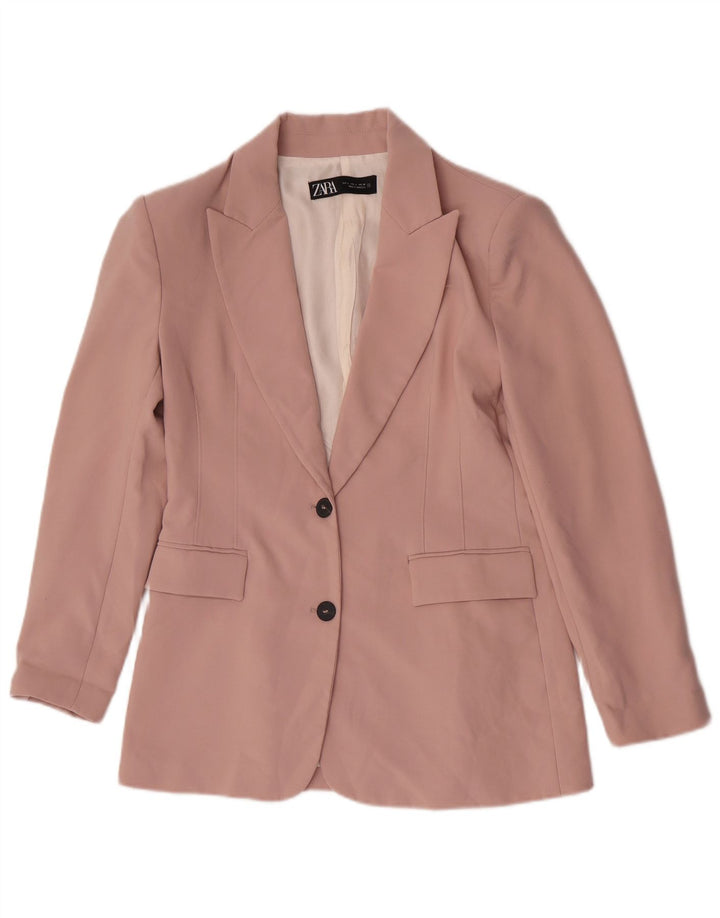 Zara Damen-Anzug mit 2 Knöpfen, 2-teilig, UK 16, Größe L, W32, L31, Rosa, Polyester