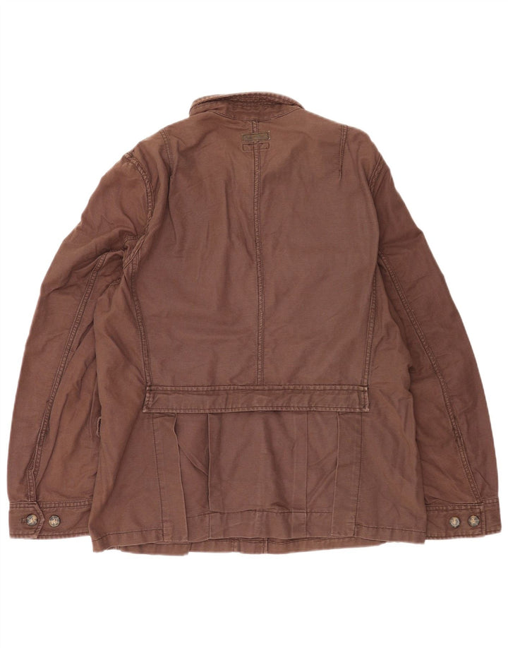Marlboro Classics Wende-Utility-Jacke für Damen, EU 50, 3XL, braune Baumwolle