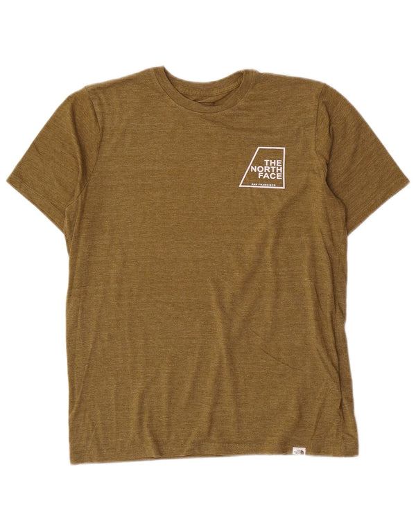 The North Face Womens Loose Fit Graphic T-Shirt Top UK 6 XS Khaki Polyester