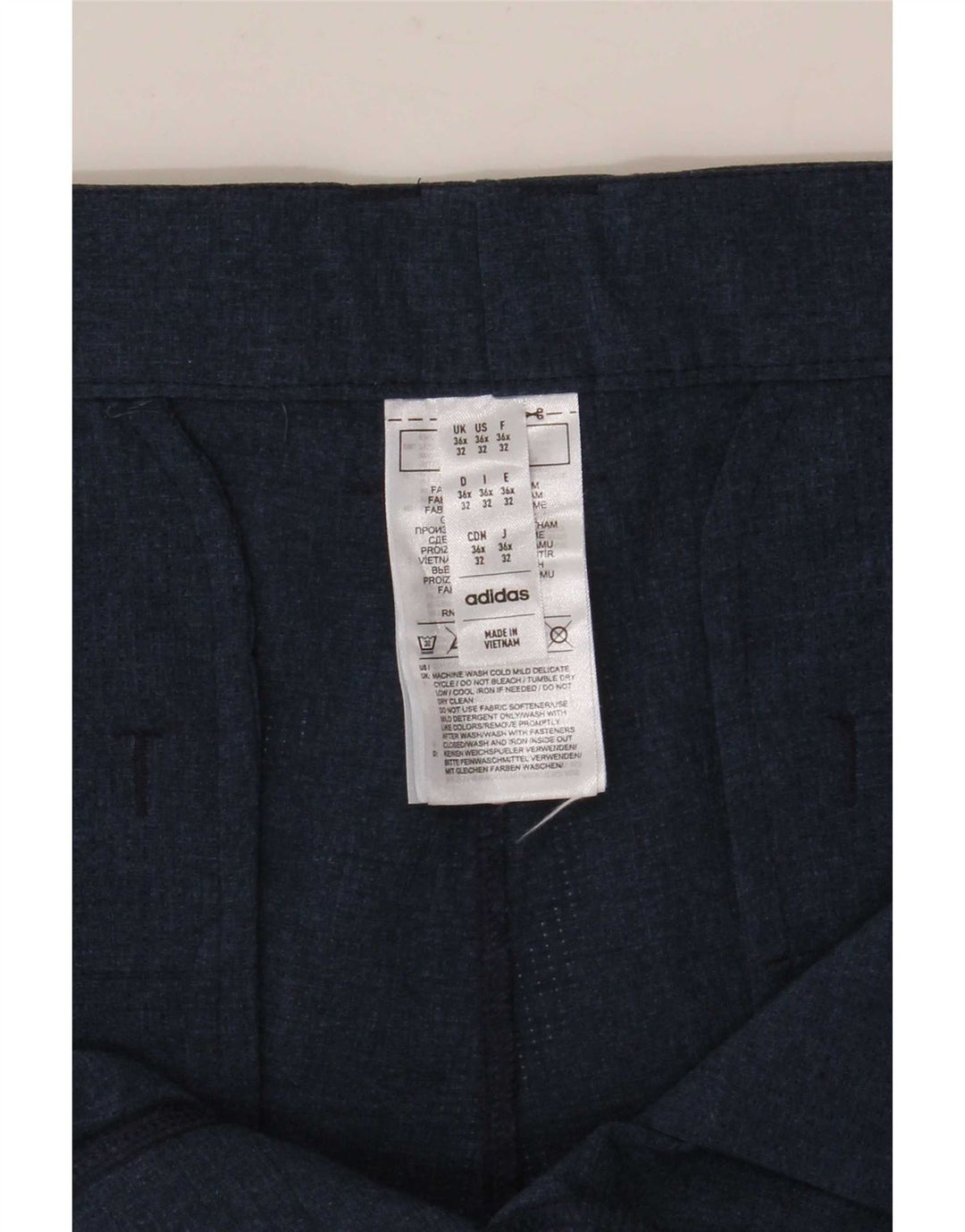 Adidas Herren Straight Chino Hose W36 L28 Marineblau Polyester