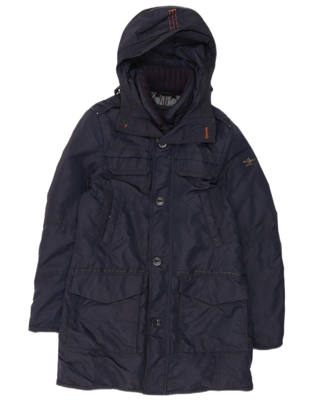 Dekker Herren-Mantel mit Kapuze, gepolstert, UK 36, Größe S, Marineblau, Polyamid
