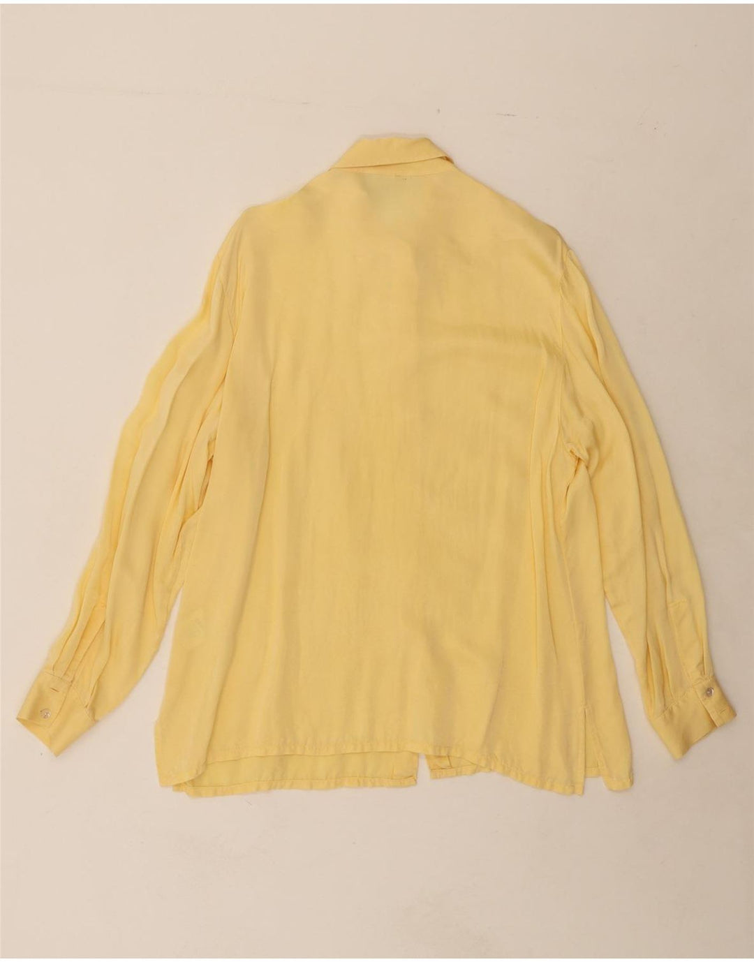 VINTAGE Womens Shirt EU 42 Large Yellow Cupro Vintage Vintage and Second-Hand Vintage from Messina Hembry 