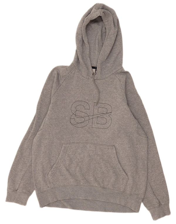 Nike Herren-Kapuzenpullover mit Grafik, mittelgrau gefleckte Baumwolle
