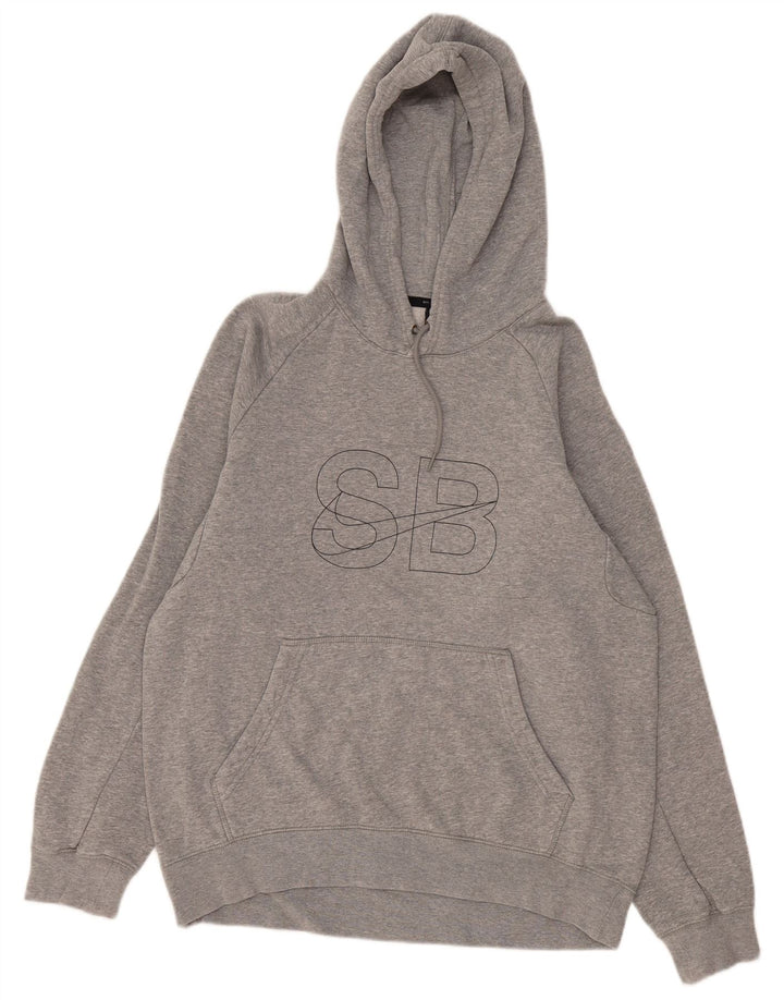 Nike Herren-Kapuzenpullover mit Grafik, mittelgrau gefleckte Baumwolle