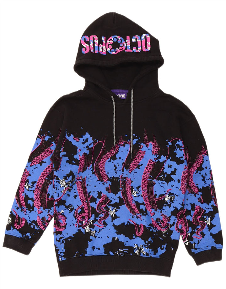 OCTOPUS Herren-Kapuzenpullover mit Grafik, Größe S, Schwarz, Colourblock-Baumwolle