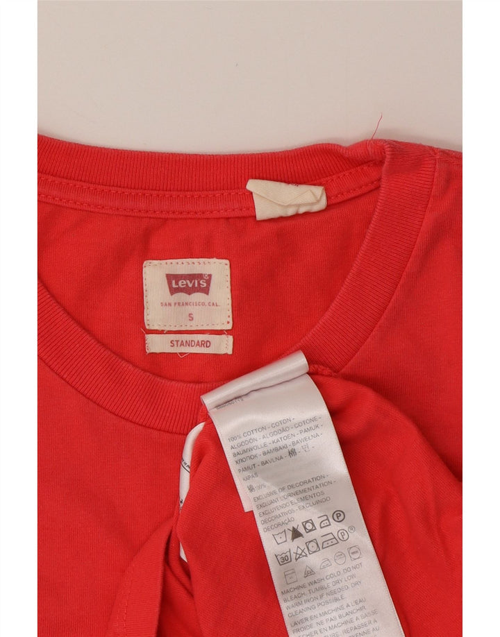 LEVI'S Herren Standard T-Shirt Top Small Rot Baumwolle