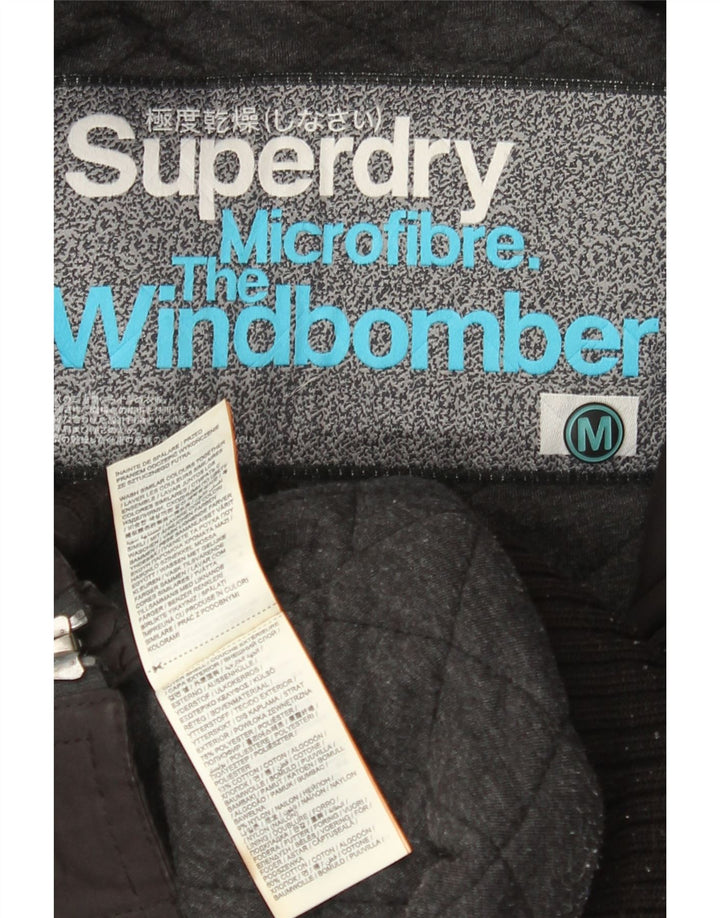 Superdry Damen The Windbomber Hooded Windjacke UK 14 Medium Schwarz