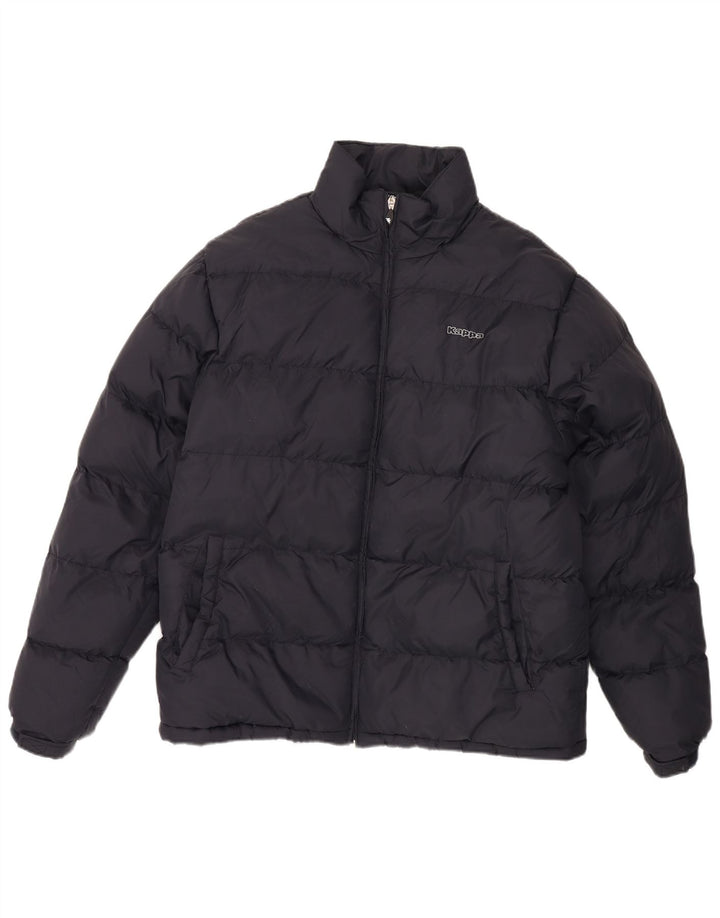 KAPPA Herren Grafik wattierte Jacke UK 40 Large Marineblau Polyester