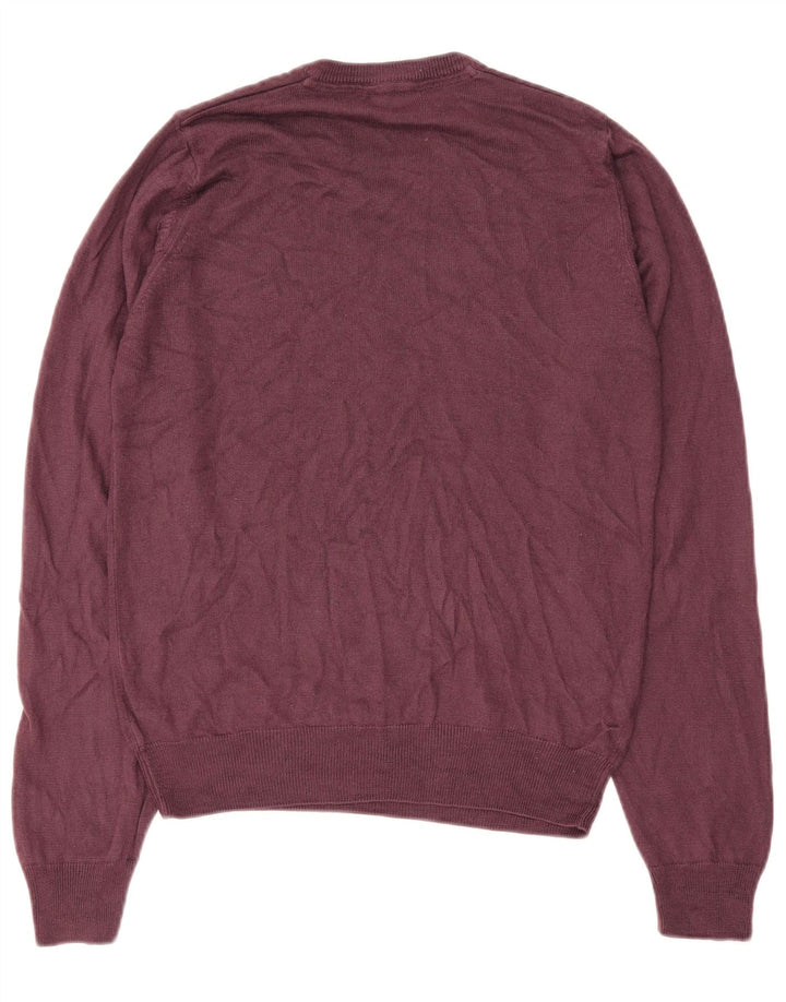 Marks & Spencer Herren-Pullover, reguläre Passform, V-Ausschnitt, Größe S, Burgunderrot