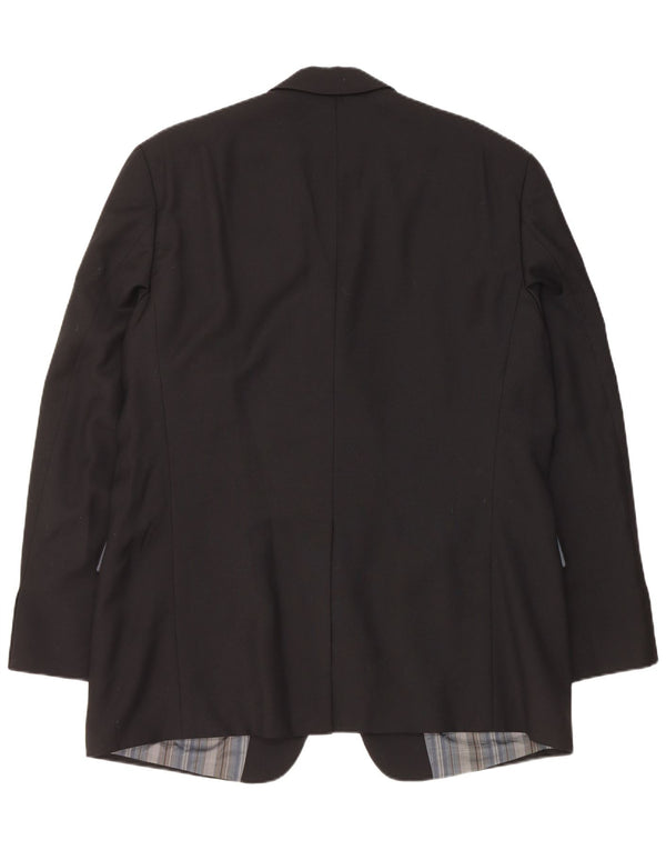 Hugo Boss Herren-Blazer mit 3 Knöpfen, EU 56, 3XL, schwarze Schurwolle
