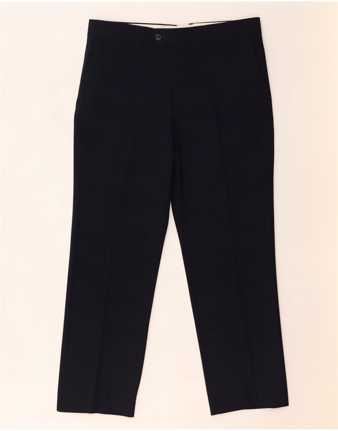 Gerade Anzughose für Herren von Zara, EU 44, Größe L, W34, L29, Marineblau, Polyester