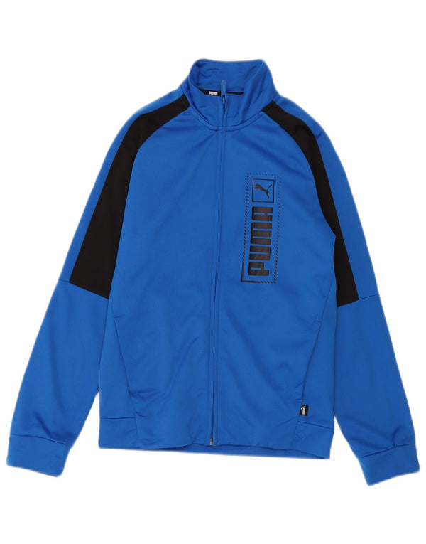 Puma Boys Graphic Tracksuit Top Jacket 11-12 Years Blue Colourblock