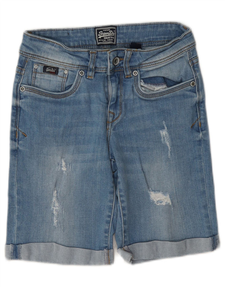 Superdry Distressed Denim Shorts W28 Mittelblau für Damen