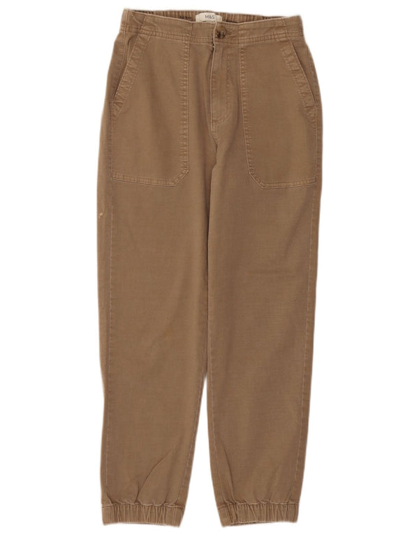 Marks & Spencer Damen Joggers Hose UK 10 Small W28 L26 Beige Baumwolle
