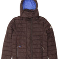 Superdry Herren-Jacke mit Kapuze, gepolstert, UK 36, Small, schwarzes Nylon