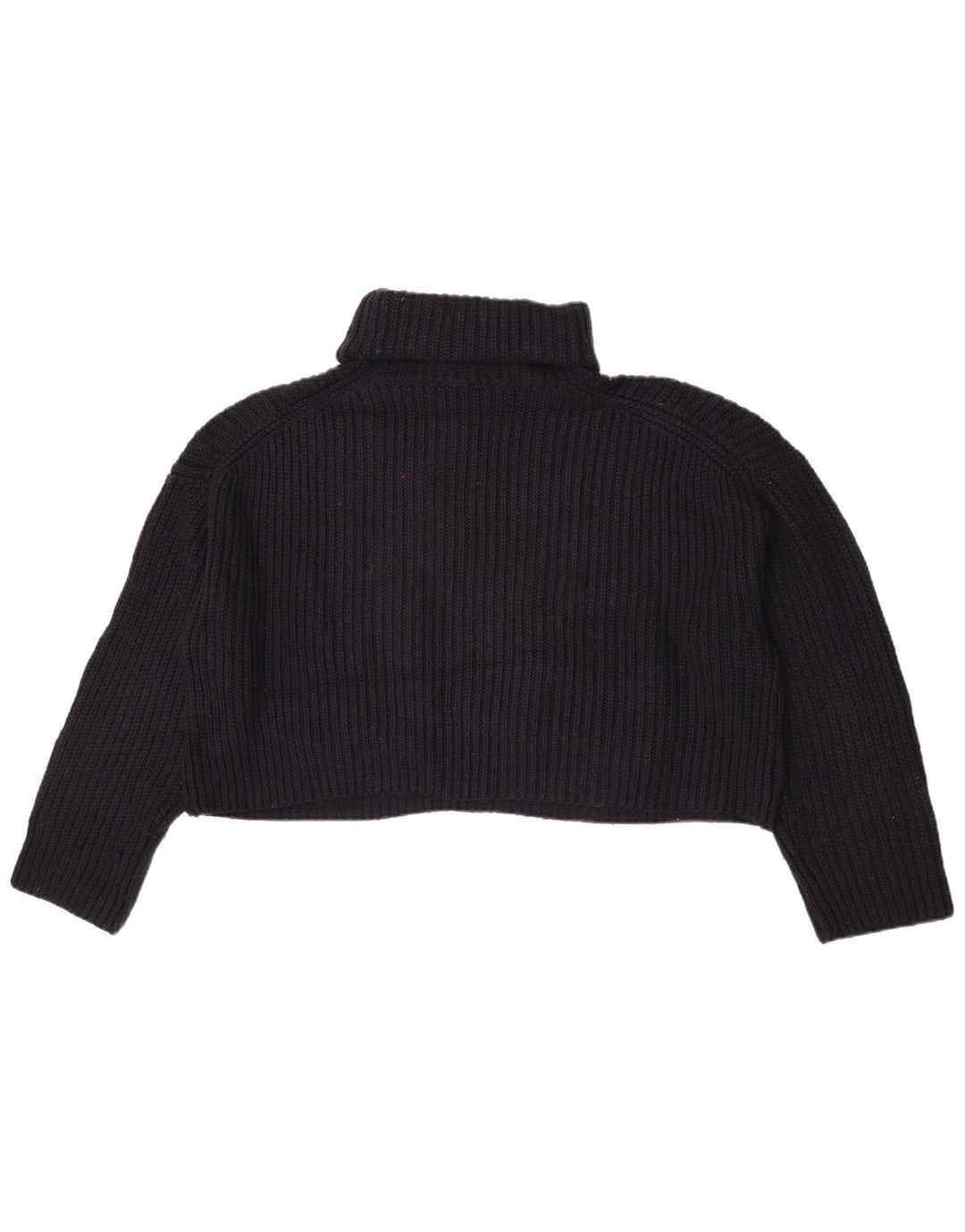 Zara Damen Crop Oversized Rollkragenpullover Pullover UK 14 Mittelschwarz
